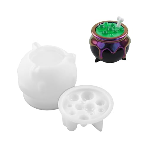 Ghosty Siliconform, Einzigartige 3DHalloween Kerzenformen, Mehrzweck Halloween Cauldron Schimmel Silikon, Textur Für Süßigkeitgläser Kunstprojekte, Themenpartys Halloween Handwerk Mittel Silikonform von RKJRTK