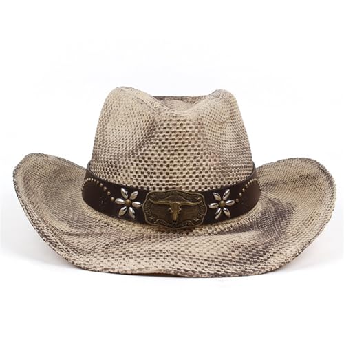 Hutband für Cowboyhüte, Vintage-Hut, Gürtel, verstellbare Nieten, Hutband, Ersatz-Fedora-Hut-Dekorationen von RKJRTK