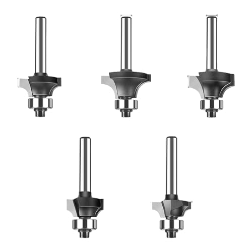 Packung Mit 5 Genauigkeitsrunding Router Bit Bequem 1/4 Zoll Oder 6 Mm Schaft Router Bit Für Präzise Holzbearbeitungsaufgaben von RKJRTK