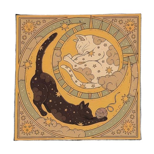 RKJRTK Divinationen Tischdecke Mondkatzen Muster Astrologie Tarotkarte Tischdecke Altars Stoff Göttlichkeit Brettspielzubehör RKJRTK Divinationen Tischdecke Mondkatzen Muster Astrologie Tarotkarte Tischdecke Altars Stoff Göttlichkeit Brettspielzubehör von RKJRTK