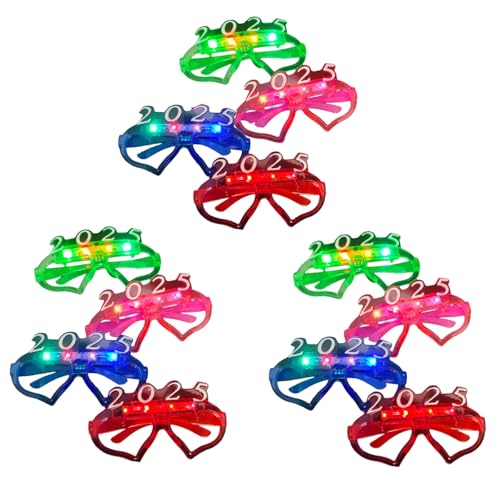 RKJRTK Silvesterparty 2025 Brillen Requisiten Brillen Silvester Feier Brille für Erwachsene Kinder LED leuchtende Brillen 12 Stück RKJRTK Silvesterparty 2025 Brillen Requisiten Brillen Silvester Feier Brille für Erwachsene Kinder LED leuchtende Brillen 12 Stück von RKJRTK