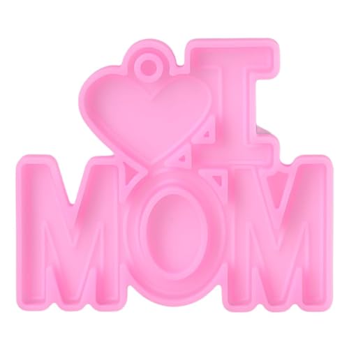 Schlüsselanhänger mit Aufschrift "I Love Mom Dad", Epoxidharz, handgefertigt, Silikon Schlüsselanhänger mit Aufschrift "I Love Mom Dad", Epoxidharz, handgefertigt, Silikon von RKJRTK