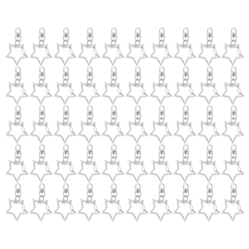 Set mit 50 Stern-förmigen Schlüsselanhänger-Clips aus Legierung mit Biegeringen, Zubehör zum Basteln und für Schlüsselanhänger-Outfits Set mit 50 Stern-förmigen Schlüsselanhänger-Clips aus Legierung mit Biegeringen, Zubehör zum Basteln und für Schlüsselanhänger-Outfits von RKJRTK