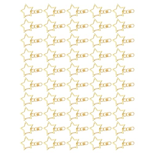 Set mit 50 Stern-förmigen Schlüsselanhänger-Clips aus Legierung mit Biegeringen, Zubehör zum Basteln und für Schlüsselanhänger-Outfits Set mit 50 Stern-förmigen Schlüsselanhänger-Clips aus Legierung mit Biegeringen, Zubehör zum Basteln und für Schlüsselanhänger-Outfits von RKJRTK