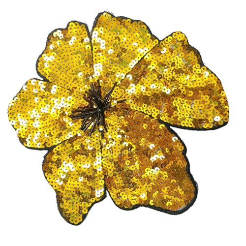 Stickerei-Stoffblumen-Aufnäher mit Pailletten für einfache Anwendung auf verschiedenen Textilien, Handwerk, Kostüm, Kleidung, Dekorationen von RKJRTK