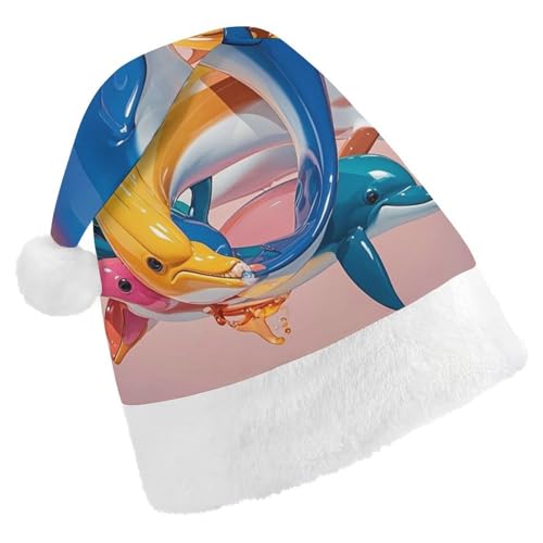 RKJVB Abstrakte Tier-Delfin-Weihnachtsmannmütze für Damen und Herren, Weihnachtsmütze, Weihnachtsmütze, Partyhut, Strumpfmütze, Totenkopfmütze, Erwachsene RKJVB Abstrakte Tier-Delfin-Weihnachtsmannmütze für Damen und Herren, Weihnachtsmütze, Weihnachtsmütze, Partyhut, Strumpfmütze, Totenkopfmütze, Erwachsene von RKJVB