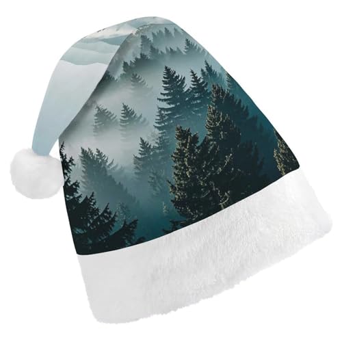 RKJVB Blau-grüne Baumlandschaft Weihnachtsmannmütze für Damen und Herren, Weihnachtsmütze, Weihnachtsmütze, Partyhut, Strumpfmütze, Totenkopfmütze, Größe S RKJVB Blau-grüne Baumlandschaft Weihnachtsmannmütze für Damen und Herren, Weihnachtsmütze, Weihnachtsmütze, Partyhut, Strumpfmütze, Totenkopfmütze, Größe S von RKJVB