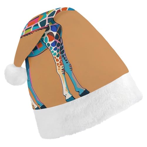 RKJVB Bunte Giraffen-Weihnachtsmannmütze für Damen und Herren, Weihnachtsmütze, Weihnachtsmütze, Partyhut, Strumpfmütze, Totenkopfmütze, Größe S RKJVB Bunte Giraffen-Weihnachtsmannmütze für Damen und Herren, Weihnachtsmütze, Weihnachtsmütze, Partyhut, Strumpfmütze, Totenkopfmütze, Größe S von RKJVB