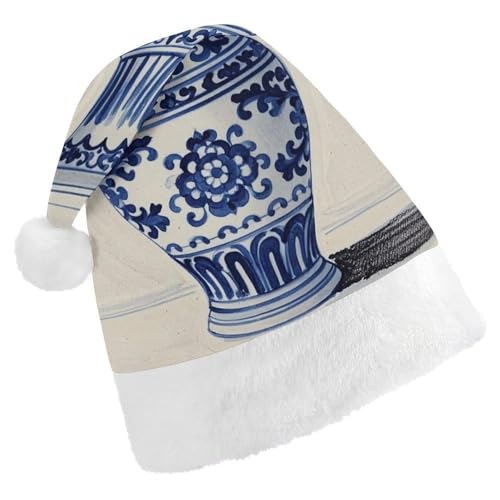 RKJVB Chinesische blaue Porzellanvase, Weihnachtsmannmütze für Damen und Herren, Weihnachtsmütze, Weihnachtsmütze, Partyhut, Strumpfmütze, Totenkopfmütze, Erwachsene RKJVB Chinesische blaue Porzellanvase, Weihnachtsmannmütze für Damen und Herren, Weihnachtsmütze, Weihnachtsmütze, Partyhut, Strumpfmütze, Totenkopfmütze, Erwachsene von RKJVB
