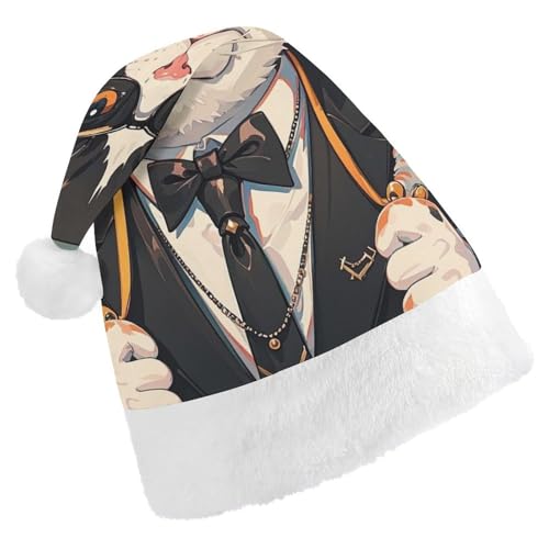 RKJVB Coole Rich-Gangster-Boss-Katzen-Weihnachtsmann-Mütze für Damen und Herren, Weihnachtsmütze, Weihnachtsmütze, Partyhut, Strumpfmütze, Totenkopfmütze, RKJVB Coole Rich-Gangster-Boss-Katzen-Weihnachtsmann-Mütze für Damen und Herren, Weihnachtsmütze, Weihnachtsmütze, Partyhut, Strumpfmütze, Totenkopfmütze, von RKJVB
