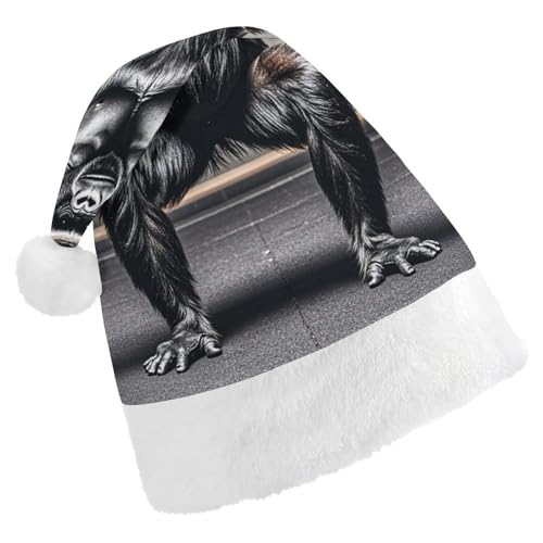 RKJVB Gorillas in Fitness Gym Nikolausmütze für Damen und Herren, Weihnachtsmütze, Weihnachtsmütze, Partymütze, Strumpfmütze, Totenkopfmütze, Größe S RKJVB Gorillas in Fitness Gym Nikolausmütze für Damen und Herren, Weihnachtsmütze, Weihnachtsmütze, Partymütze, Strumpfmütze, Totenkopfmütze, Größe S von RKJVB