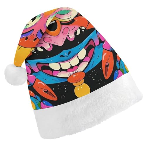 RKJVB Interessante Gesichter und Krabben Nikolausmütze für Damen und Herren, Weihnachtsmütze, Weihnachtsmütze, Partyhut, Strumpfmütze, Totenkopfmütze, Größe S RKJVB Interessante Gesichter und Krabben Nikolausmütze für Damen und Herren, Weihnachtsmütze, Weihnachtsmütze, Partyhut, Strumpfmütze, Totenkopfmütze, Größe S von RKJVB