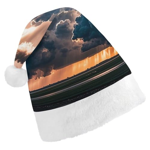 RKJVB Magnificent Rainstorm Cloud Santa Hat für Damen und Herren, Weihnachtsmütze, Weihnachtsmütze, Partyhut, Strumpfmütze, Totenkopfmütze, Größe S RKJVB Magnificent Rainstorm Cloud Santa Hat für Damen und Herren, Weihnachtsmütze, Weihnachtsmütze, Partyhut, Strumpfmütze, Totenkopfmütze, Größe S von RKJVB