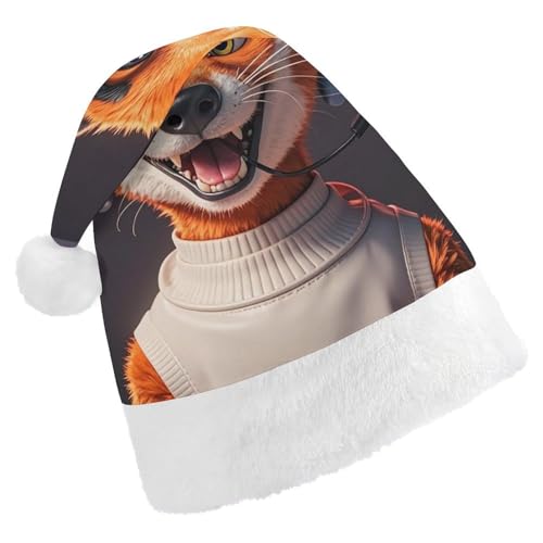 RKJVB Nikolausmütze mit Tier-Portrait-Kopfhörern, für Damen und Herren, Weihnachtsmütze, Weihnachtsmütze, Partyhut, Strumpfmütze, Totenkopfmütze, RKJVB Nikolausmütze mit Tier-Portrait-Kopfhörern, für Damen und Herren, Weihnachtsmütze, Weihnachtsmütze, Partyhut, Strumpfmütze, Totenkopfmütze, von RKJVB