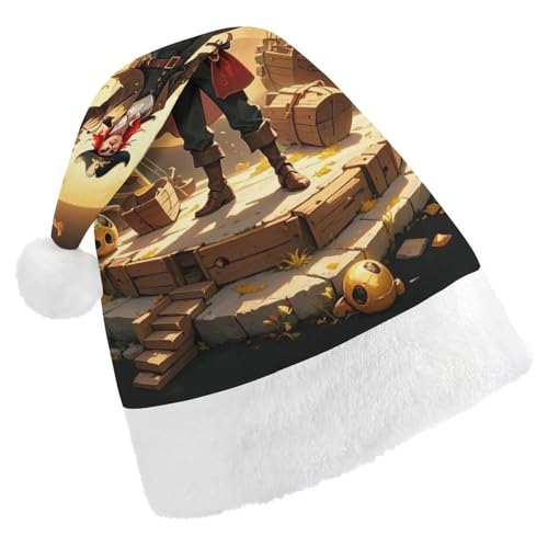 RKJVB Piratenhut mit goldenem Wichtelmeer, für Damen und Herren, Weihnachtsmütze, Weihnachtsmütze, Partyhut, Strumpfmütze, Totenkopfmütze, Größe S RKJVB Piratenhut mit goldenem Wichtelmeer, für Damen und Herren, Weihnachtsmütze, Weihnachtsmütze, Partyhut, Strumpfmütze, Totenkopfmütze, Größe S von RKJVB