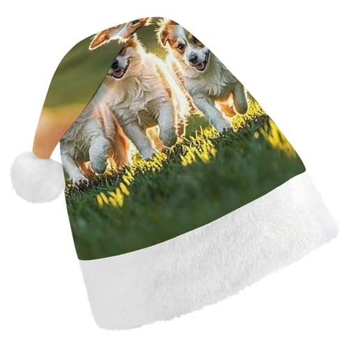 RKJVB Weihnachtsmütze mit Aufschrift "Happy Little Dog" für Damen und Herren, Weihnachtsmütze, Weihnachtsstrumpfmütze, Totenkopfmütze, Erwachsene RKJVB Weihnachtsmütze mit Aufschrift "Happy Little Dog" für Damen und Herren, Weihnachtsmütze, Weihnachtsstrumpfmütze, Totenkopfmütze, Erwachsene von RKJVB