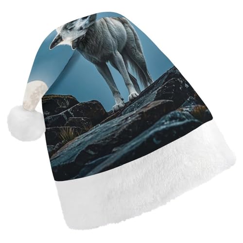 RKJVB Weihnachtsmütze mit Aufschrift "The White Wolf on The Rock" für Damen und Herren, Weihnachtsmütze, Partymütze, Strumpfmütze, Totenkopfmütze, Größe S RKJVB Weihnachtsmütze mit Aufschrift "The White Wolf on The Rock" für Damen und Herren, Weihnachtsmütze, Partymütze, Strumpfmütze, Totenkopfmütze, Größe S von RKJVB