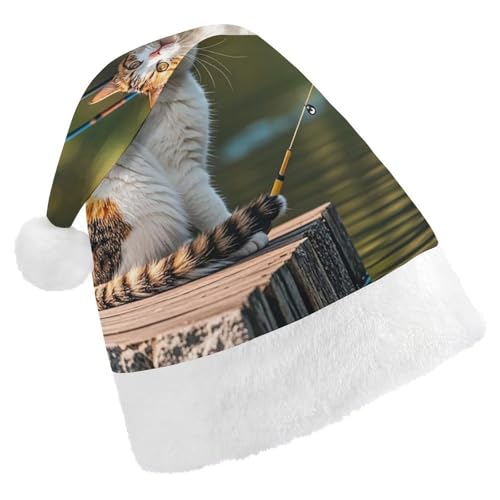 RKJVB Weihnachtsmütze mit Fischerkatze für Damen und Herren, Weihnachtsmütze, Weihnachtsmütze, Weihnachtsstrumpf, Mütze, Totenkopfmütze, Erwachsene RKJVB Weihnachtsmütze mit Fischerkatze für Damen und Herren, Weihnachtsmütze, Weihnachtsmütze, Weihnachtsstrumpf, Mütze, Totenkopfmütze, Erwachsene von RKJVB
