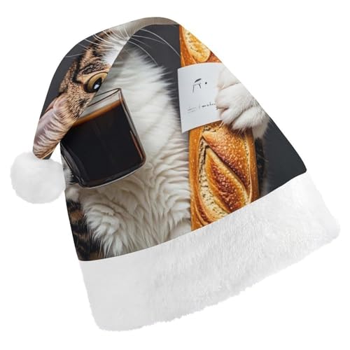 RKJVB Weihnachtsmütze mit Katzenbrot, Kaffee, Weihnachtsmannmütze für Damen und Herren, Weihnachtsmütze, Weihnachtsstrumpfmütze, Totenkopfmütze, Größe S RKJVB Weihnachtsmütze mit Katzenbrot, Kaffee, Weihnachtsmannmütze für Damen und Herren, Weihnachtsmütze, Weihnachtsstrumpfmütze, Totenkopfmütze, Größe S von RKJVB