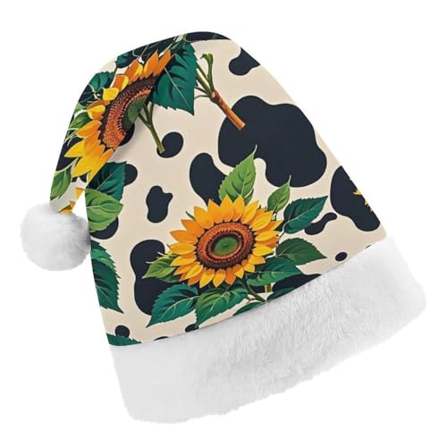 RKJVB Weihnachtsmütze mit Kuh-Muster, Sonnenblumen-Weihnachtsmannmütze für Damen und Herren, Weihnachtsmütze, Partyhut, Strumpfmütze, Totenkopfmütze, Größe S RKJVB Weihnachtsmütze mit Kuh-Muster, Sonnenblumen-Weihnachtsmannmütze für Damen und Herren, Weihnachtsmütze, Partyhut, Strumpfmütze, Totenkopfmütze, Größe S von RKJVB