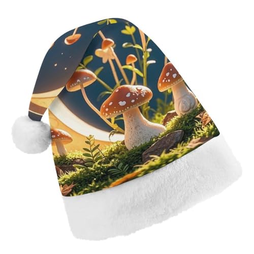 RKJVB Weihnachtsmütze mit Pilz, Mond und Sternen, Weihnachtsmannmütze für Damen und Herren, Weihnachtsmütze, Weihnachtsstrumpf, Totenkopfmütze, Größe S RKJVB Weihnachtsmütze mit Pilz, Mond und Sternen, Weihnachtsmannmütze für Damen und Herren, Weihnachtsmütze, Weihnachtsstrumpf, Totenkopfmütze, Größe S von RKJVB