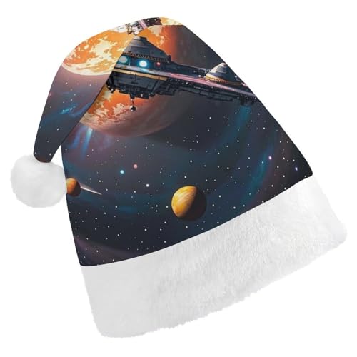 RKJVB Weihnachtsmütze mit Raumschiff-Motiv für Damen und Herren, Weihnachtsmütze, Weihnachtsmannmütze, Weihnachtsstrumpf, Mütze, Totenkopfmütze, Erwachsene RKJVB Weihnachtsmütze mit Raumschiff-Motiv für Damen und Herren, Weihnachtsmütze, Weihnachtsmannmütze, Weihnachtsstrumpf, Mütze, Totenkopfmütze, Erwachsene von RKJVB