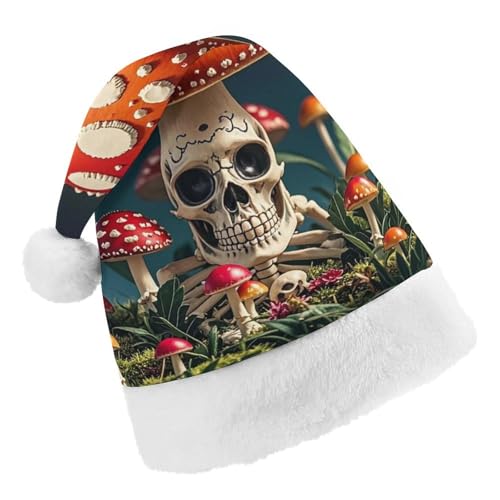 RKJVB Weihnachtsmütze mit Skelett-Pilz, für Damen und Herren, Weihnachtsmütze, Partyhut, Strumpfmütze, Totenkopfmütze, Größe S RKJVB Weihnachtsmütze mit Skelett-Pilz, für Damen und Herren, Weihnachtsmütze, Partyhut, Strumpfmütze, Totenkopfmütze, Größe S von RKJVB