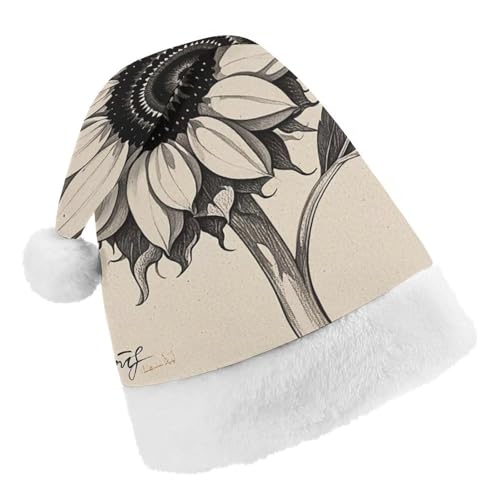RKJVB Weihnachtsmütze mit Sonnenblumen, Schwarz und Weiß, für Damen und Herren, Weihnachtsmütze, Partymütze, Strumpfmütze, Totenkopfmütze, Größe S RKJVB Weihnachtsmütze mit Sonnenblumen, Schwarz und Weiß, für Damen und Herren, Weihnachtsmütze, Partymütze, Strumpfmütze, Totenkopfmütze, Größe S von RKJVB