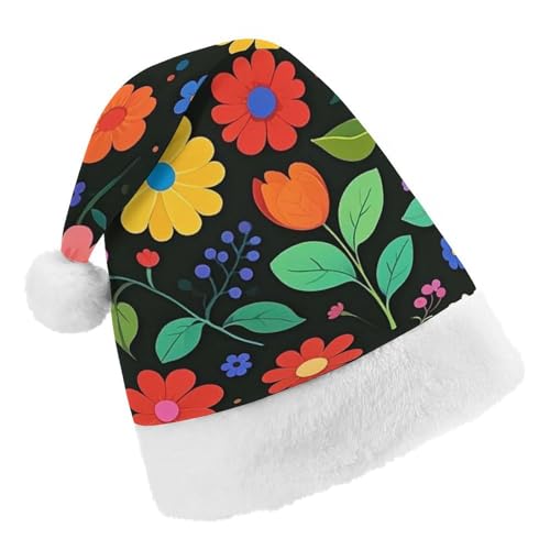 RKJVB Weihnachtsmütze mit bunten Blumen und Blättern für Damen und Herren, Weihnachtsmütze, Weihnachtsstrumpf, Totenkopfmütze, Größe S RKJVB Weihnachtsmütze mit bunten Blumen und Blättern für Damen und Herren, Weihnachtsmütze, Weihnachtsstrumpf, Totenkopfmütze, Größe S von RKJVB