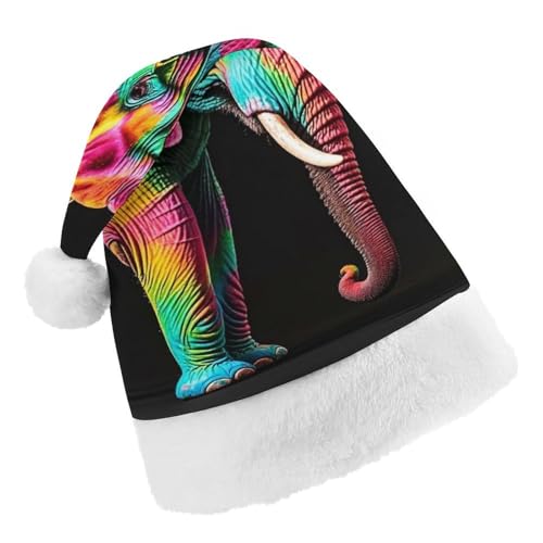 RKJVB Weihnachtsmütze mit bunten Elefanten, Weihnachtsmannmütze für Damen und Herren, Weihnachtsmütze, Partymütze, Strumpfmütze, Totenkopfmütze, Größe S RKJVB Weihnachtsmütze mit bunten Elefanten, Weihnachtsmannmütze für Damen und Herren, Weihnachtsmütze, Partymütze, Strumpfmütze, Totenkopfmütze, Größe S von RKJVB