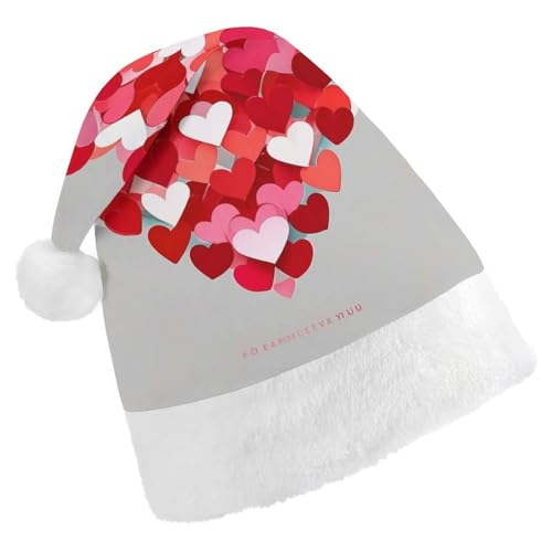 RKJVB Weihnachtsmütze mit großem Herz und kleinen Herzen für Damen und Herren, Weihnachtsmütze, Weihnachtsstrumpfmütze, Totenkopfmütze, Erwachsene RKJVB Weihnachtsmütze mit großem Herz und kleinen Herzen für Damen und Herren, Weihnachtsmütze, Weihnachtsstrumpfmütze, Totenkopfmütze, Erwachsene von RKJVB