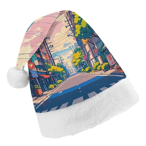 RKJVB Weihnachtsmütze mit japanischen Straßen für Damen und Herren, Weihnachtsmütze, Weihnachtsmütze, Weihnachtsstrumpfmütze, Totenkopfmütze, Erwachsene RKJVB Weihnachtsmütze mit japanischen Straßen für Damen und Herren, Weihnachtsmütze, Weihnachtsmütze, Weihnachtsstrumpfmütze, Totenkopfmütze, Erwachsene von RKJVB