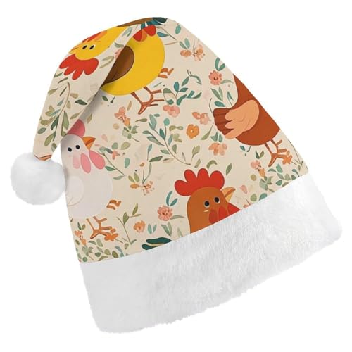 RKJVB Weihnachtsmütze mit niedlichem Hahn und Küken, für Damen und Herren, Weihnachtsmütze, Partymütze, Strumpfmütze, Totenkopfmütze, Erwachsene RKJVB Weihnachtsmütze mit niedlichem Hahn und Küken, für Damen und Herren, Weihnachtsmütze, Partymütze, Strumpfmütze, Totenkopfmütze, Erwachsene von RKJVB