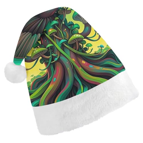 RKJVB Weihnachtsmütze mit verträumten Pilzen und Baum, Weihnachtsmütze für Damen und Herren, Weihnachtsmütze, Partymütze, Strumpfmütze, Totenkopfmütze, Erwachsene RKJVB Weihnachtsmütze mit verträumten Pilzen und Baum, Weihnachtsmütze für Damen und Herren, Weihnachtsmütze, Partymütze, Strumpfmütze, Totenkopfmütze, Erwachsene von RKJVB