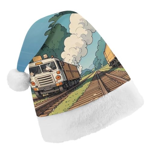 Rural Lokomotive Smoking Railway Nikolausmütze für Damen und Herren, Weihnachtsmütze, Weihnachtsmütze, Partyhut, Strumpfmütze, Totenkopfmütze, Größe S Rural Lokomotive Smoking Railway Nikolausmütze für Damen und Herren, Weihnachtsmütze, Weihnachtsmütze, Partyhut, Strumpfmütze, Totenkopfmütze, Größe S von RKJVB