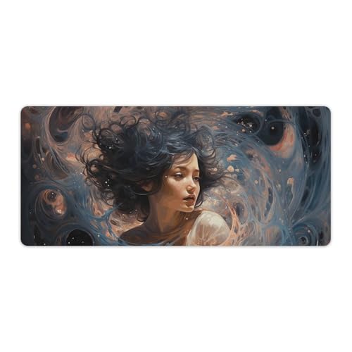 Rutschfeste Schreibtischunterlage für Laptop, erweitertes Mauspad, schwarzes Loch im Weltraum, Schreibtischunterlage wasserdicht, Mauspad, Gaming-Mauspads für Büro, 91,4 x 40,9 cm von RKJVB