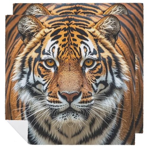 Stoffservietten, weich, saugfähig, Tischservietten, Set mit 2 Stück, langlebig, Motiv: wilder Tiger, wiederverwendbar, waschbar, Küchen-Tischsets für Partys, Restaurant, Mittagessen, Hochzeit, Hotel Stoffservietten, weich, saugfähig, Tischservietten, Set mit 2 Stück, langlebig, Motiv: wilder Tiger, wiederverwendbar, waschbar, Küchen-Tischsets für Partys, Restaurant, Mittagessen, Hochzeit, Hotel von RKJVB