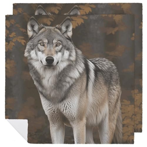 Stoffservietten, weich, saugfähig, Tischservietten, Set mit 2 Stück, langlebig, wild, grauer Wolf, wiederverwendbar, waschbar, Küchen-Tischsets für Partys, Restaurant, Mittagessen, Hochzeit, Hotel Stoffservietten, weich, saugfähig, Tischservietten, Set mit 2 Stück, langlebig, wild, grauer Wolf, wiederverwendbar, waschbar, Küchen-Tischsets für Partys, Restaurant, Mittagessen, Hochzeit, Hotel von RKJVB