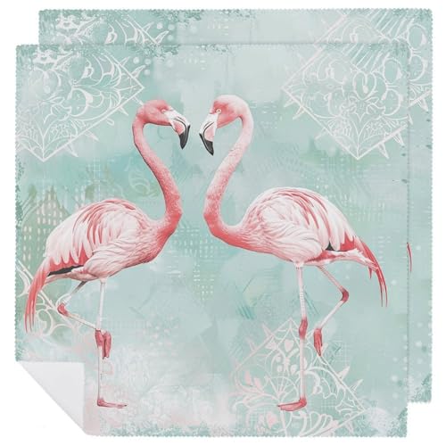 Stoffservietten, weich, saugfähig, Tischservietten, Set mit 2 Stück, langlebig, zwei pfirsichfarbene Flamingos, wiederverwendbar, waschbar, Küchen-Tischsets für Partys, Restaurant, Mittagessen Stoffservietten, weich, saugfähig, Tischservietten, Set mit 2 Stück, langlebig, zwei pfirsichfarbene Flamingos, wiederverwendbar, waschbar, Küchen-Tischsets für Partys, Restaurant, Mittagessen von RKJVB