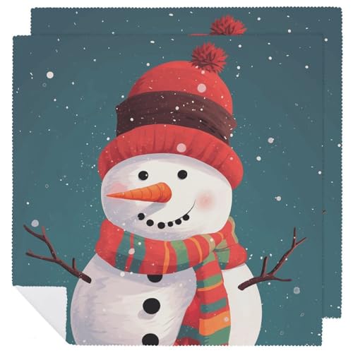 Stoffservietten, weich, saugfähig, Tischservietten, Set mit 2 Stück, langlebige Dinner-Servietten, Weihnachten, Schneemann, wiederverwendbar, waschbar, Küchen-Tischsets für Partys, Restaurant Stoffservietten, weich, saugfähig, Tischservietten, Set mit 2 Stück, langlebige Dinner-Servietten, Weihnachten, Schneemann, wiederverwendbar, waschbar, Küchen-Tischsets für Partys, Restaurant von RKJVB