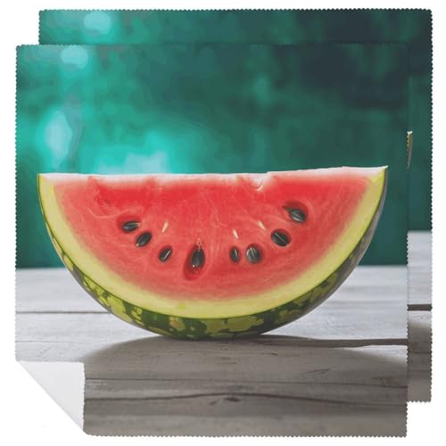 Stoffservietten, weich, saugfähig, Tischservietten, Set mit 2 Stück, langlebige Dinnerservietten, Wassermelone mit Smiley, wiederverwendbar, waschbar, Küchen-Tischsets für Partys, Restaurant Stoffservietten, weich, saugfähig, Tischservietten, Set mit 2 Stück, langlebige Dinnerservietten, Wassermelone mit Smiley, wiederverwendbar, waschbar, Küchen-Tischsets für Partys, Restaurant von RKJVB