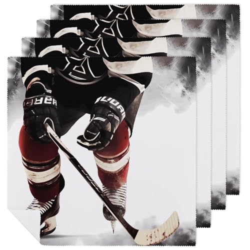 Stoffservietten, weich, saugfähig, Tischservietten, Set mit 4 Stück, langlebig, Eishockey-Muster, wiederverwendbar, waschbar, Servietten, Küchen-Platzsets für Partys, Restaurant, Mittagessen, Hochzeit Stoffservietten, weich, saugfähig, Tischservietten, Set mit 4 Stück, langlebig, Eishockey-Muster, wiederverwendbar, waschbar, Servietten, Küchen-Platzsets für Partys, Restaurant, Mittagessen, Hochzeit von RKJVB