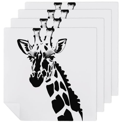 Stoffservietten, weich, saugfähig, Tischservietten, Set mit 4 Stück, langlebig, Giraffe, wiederverwendbar, waschbar, für Partys, Restaurant, Mittagessen, Hochzeit, Hotel Stoffservietten, weich, saugfähig, Tischservietten, Set mit 4 Stück, langlebig, Giraffe, wiederverwendbar, waschbar, für Partys, Restaurant, Mittagessen, Hochzeit, Hotel von RKJVB