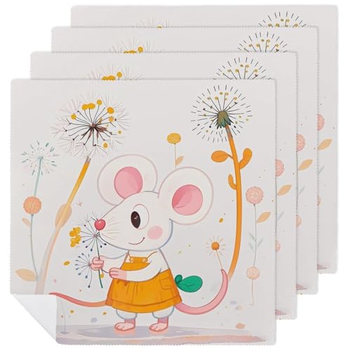 Stoffservietten, weich, saugfähig, Tischservietten, Set mit 4 Stück, langlebig, Motiv: Cartoon, weiße Tiere, wiederverwendbar, waschbar, für Partys, Restaurant, Mittagessen, Hochzeit, Hotel Stoffservietten, weich, saugfähig, Tischservietten, Set mit 4 Stück, langlebig, Motiv: Cartoon, weiße Tiere, wiederverwendbar, waschbar, für Partys, Restaurant, Mittagessen, Hochzeit, Hotel von RKJVB