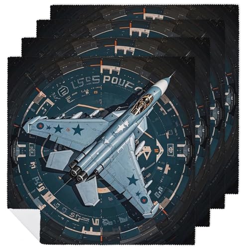 Stoffservietten, weich, saugfähig, Tischservietten, Set mit 4 Stück, langlebig, Motiv: Luftwaffe, Kampfjet, wiederverwendbar, waschbar, Küchen-Tischsets für Partys, Restaurant, Mittagessen, Hochzeit Stoffservietten, weich, saugfähig, Tischservietten, Set mit 4 Stück, langlebig, Motiv: Luftwaffe, Kampfjet, wiederverwendbar, waschbar, Küchen-Tischsets für Partys, Restaurant, Mittagessen, Hochzeit von RKJVB