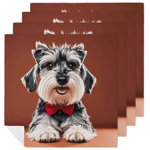 Stoffservietten, weich, saugfähig, Tischservietten, Set mit 4 Stück, langlebig, mit Schnauzer-Hunden, wiederverwendbar, waschbar, für Partys, Restaurant, Mittagessen, Hochzeit, Hotel Stoffservietten, weich, saugfähig, Tischservietten, Set mit 4 Stück, langlebig, mit Schnauzer-Hunden, wiederverwendbar, waschbar, für Partys, Restaurant, Mittagessen, Hochzeit, Hotel von RKJVB