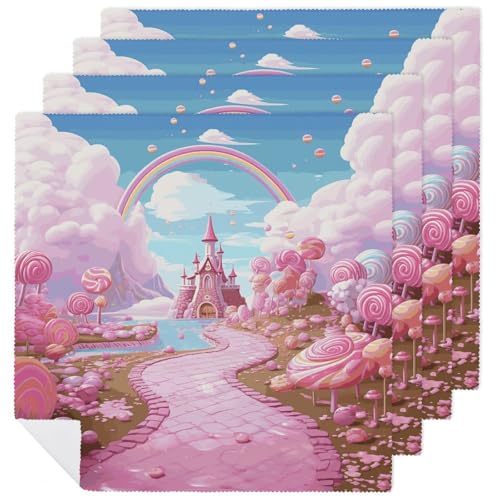 Stoffservietten, weich, saugfähig, Tischservietten, Set mit 4 Stück, langlebige Dinner-Servietten, Candy Land, wiederverwendbar, waschbar, Küchen-Platzsets für Partys, Restaurant, Mittagessen Stoffservietten, weich, saugfähig, Tischservietten, Set mit 4 Stück, langlebige Dinner-Servietten, Candy Land, wiederverwendbar, waschbar, Küchen-Platzsets für Partys, Restaurant, Mittagessen von RKJVB