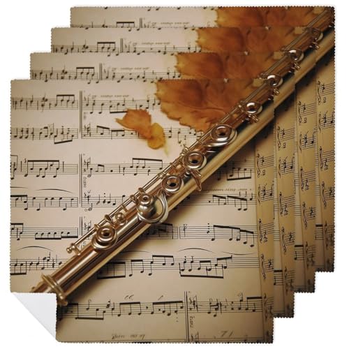 Stoffservietten, weich, saugfähig, Tischservietten, Set mit 4 Stück, langlebige Dinnerservietten, Flöte, Musik, wiederverwendbar, waschbar, Servietten, Küchen-Platzsets für Partys, Restaurant Stoffservietten, weich, saugfähig, Tischservietten, Set mit 4 Stück, langlebige Dinnerservietten, Flöte, Musik, wiederverwendbar, waschbar, Servietten, Küchen-Platzsets für Partys, Restaurant von RKJVB
