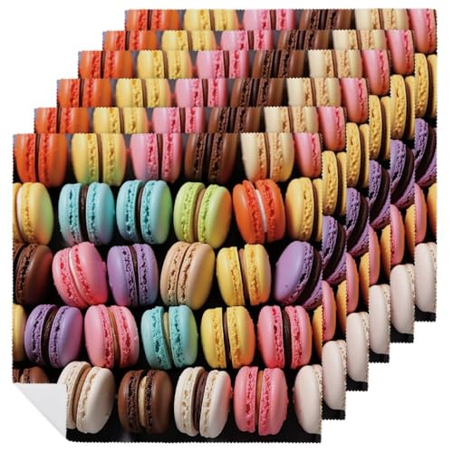 Stoffservietten, weich, saugfähig, Tischservietten, Set mit 6 Stück, langlebig, Dinnerservietten, Macaron, Kekse, Gebäck, wiederverwendbar, waschbar, Küche, Tischsets für Partys, Restaurant Stoffservietten, weich, saugfähig, Tischservietten, Set mit 6 Stück, langlebig, Dinnerservietten, Macaron, Kekse, Gebäck, wiederverwendbar, waschbar, Küche, Tischsets für Partys, Restaurant von RKJVB