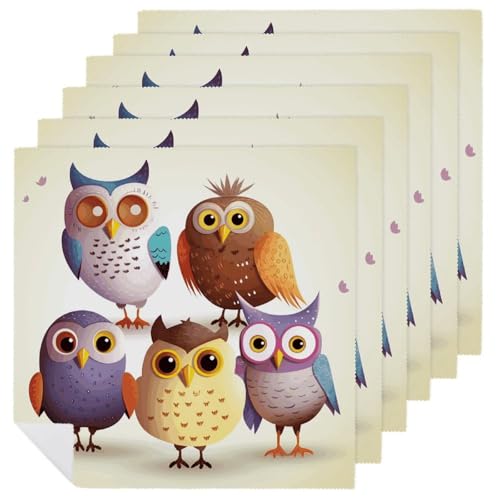 Stoffservietten, weich, saugfähig, Tischservietten, Set mit 6 Stück, langlebig, Eulen, Vögel, wiederverwendbar, waschbar, für Küche, Tischset für Partys, Restaurant, Mittagessen, Hochzeit, Hotel Stoffservietten, weich, saugfähig, Tischservietten, Set mit 6 Stück, langlebig, Eulen, Vögel, wiederverwendbar, waschbar, für Küche, Tischset für Partys, Restaurant, Mittagessen, Hochzeit, Hotel von RKJVB